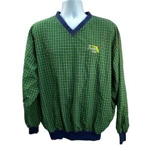 Vintage Starbus Weather Screen Green Plaid The Florida Club Pullover Large USA